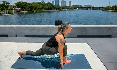 Jessica Coulter in yoga pose