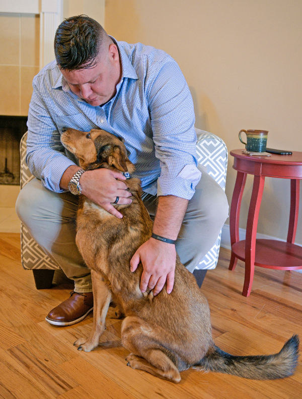 Warrior and his service dog.
