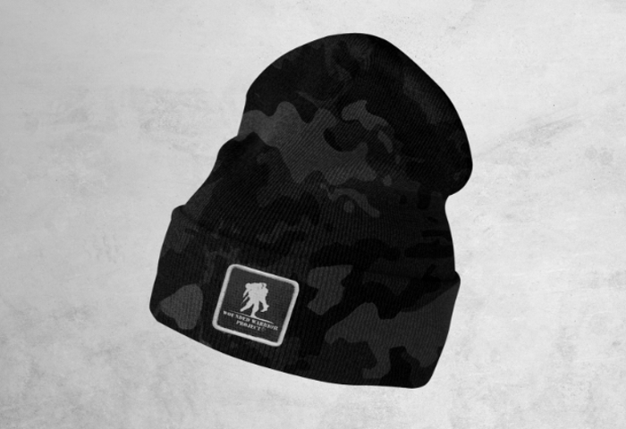 WWP Black And Grey Camouflage Knit Cap