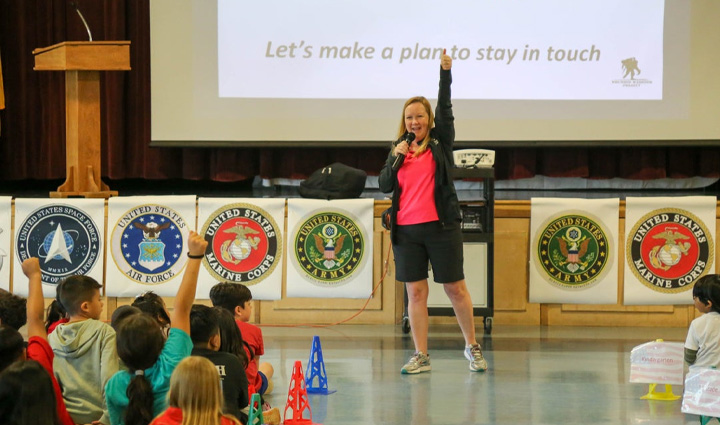 Caregiver Jennifer Jenkins During A Speech At School