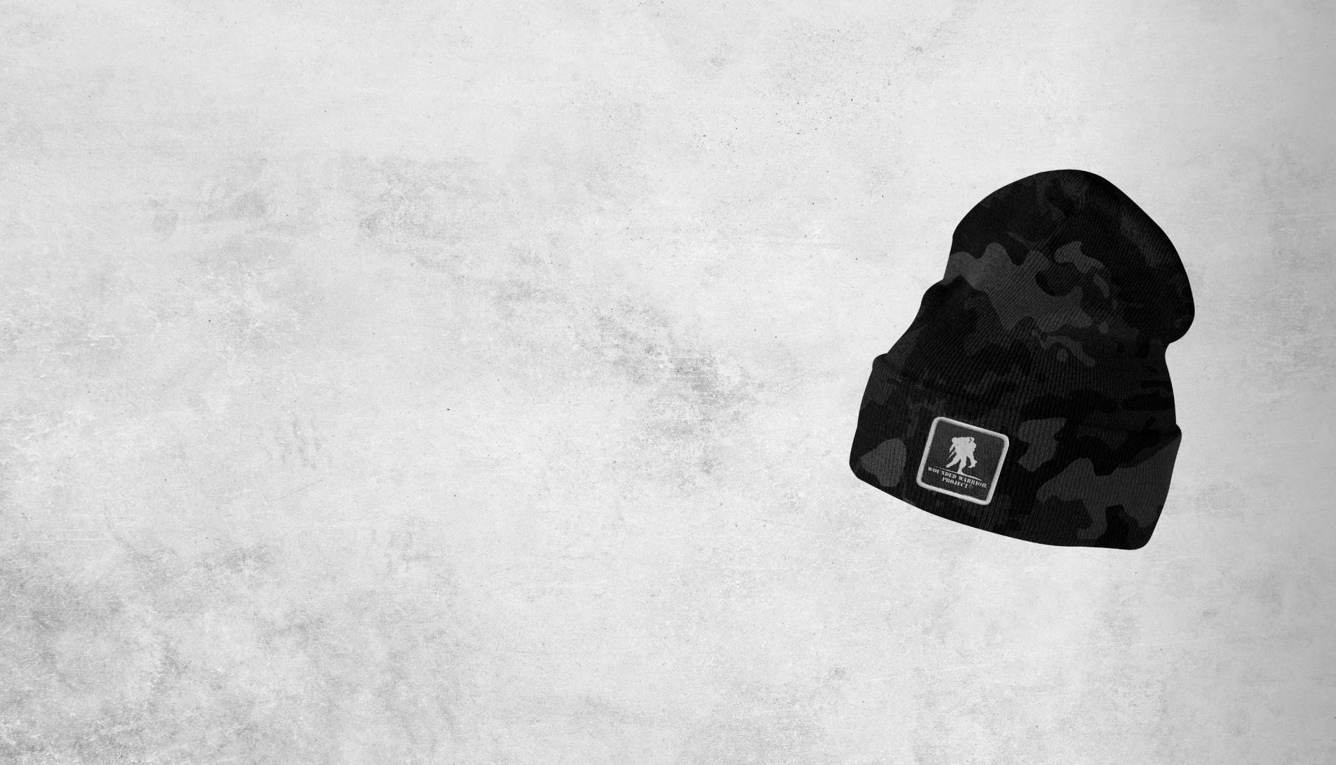 WWP Black And Grey Camouflage Knit Cap Banner